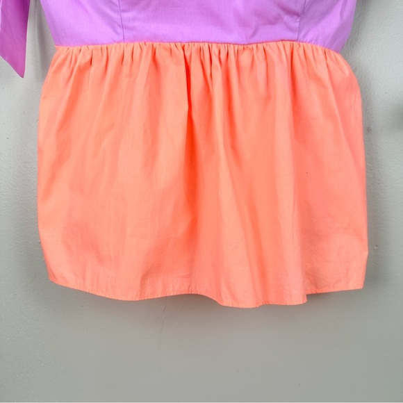 LILLY PULITZER Anlee Cotton Top Purple Iris and Peach Bellini Colorblock NWOT - Picture 8 of 10